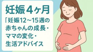 【妊娠4ヶ月まとめ】妊娠12〜15週の赤ちゃんの成長・ママの変化・生活アドバイス