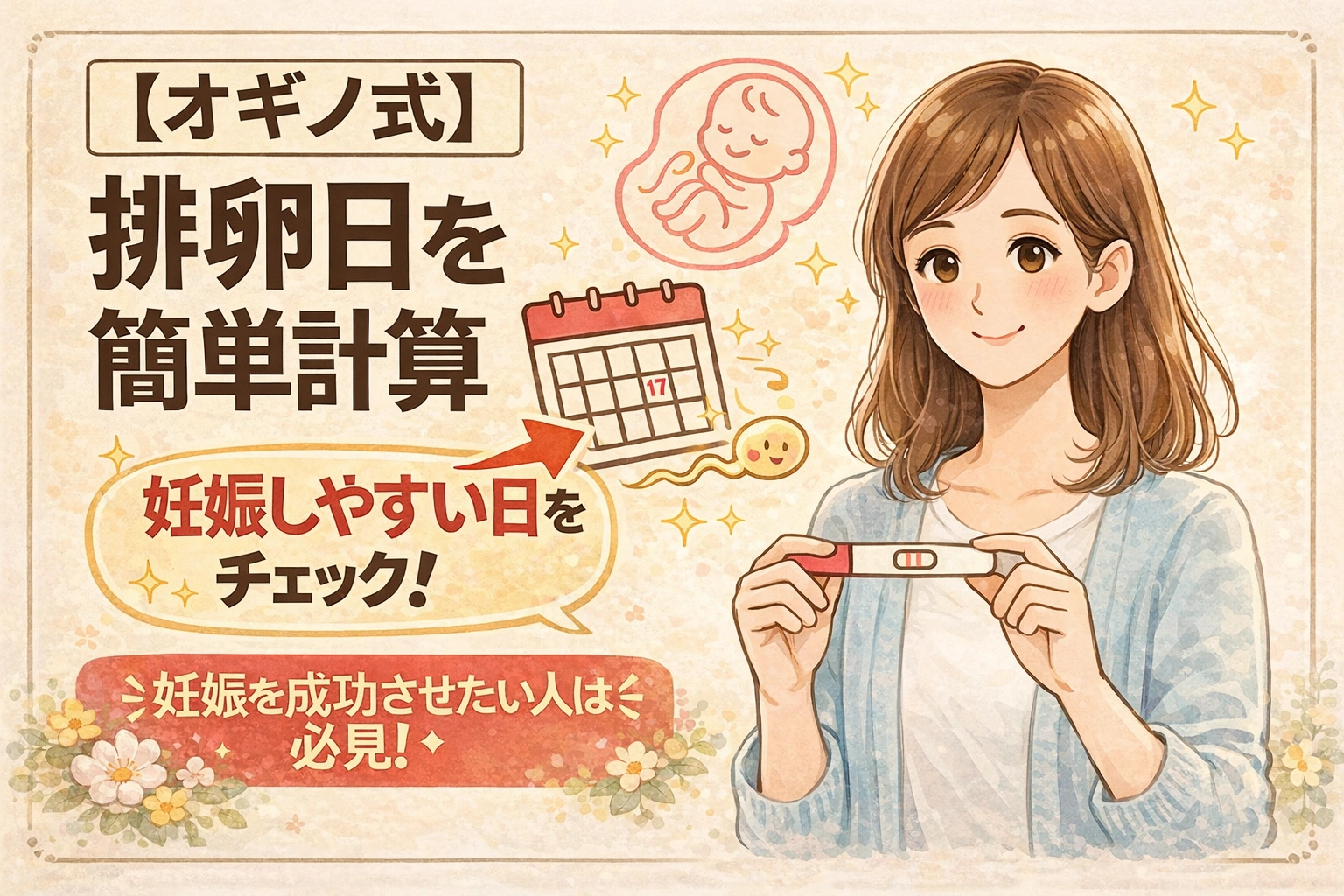 【排卵日×産み分け計算ツール】オギノ式で妊娠しやすい日を予測しよう!