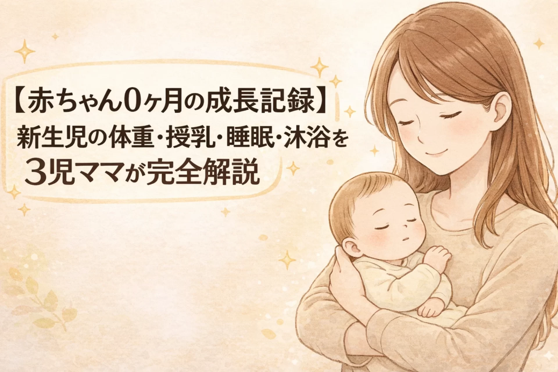 【赤ちゃん0ヶ月の成長記録】新生児の体重・授乳・睡眠・沐浴を3児ママが完全解説【2026年版】