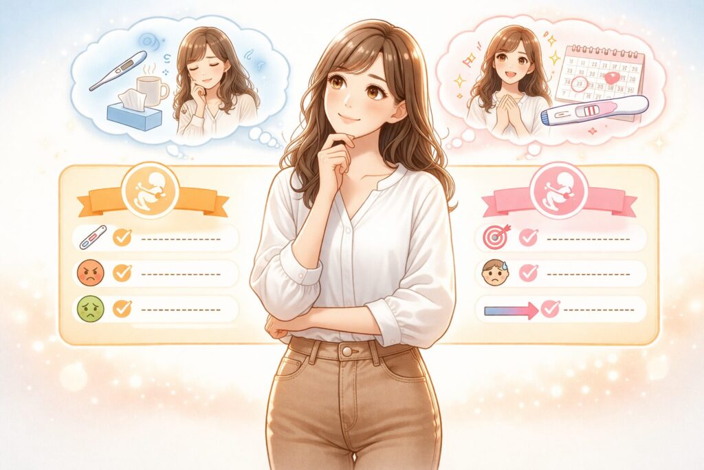 妊娠初期の症状 イラスト