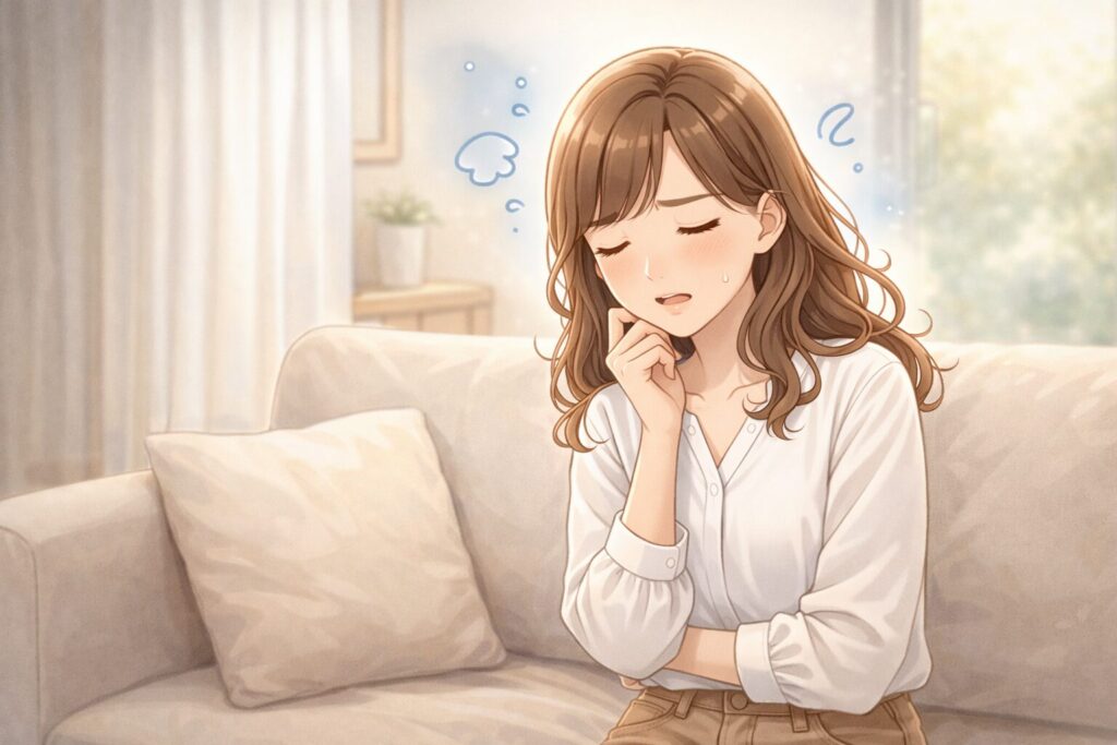 一人目の妊娠風邪の症状イラスト