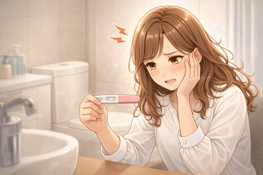 妊娠検査薬 フライング 妊娠失敗イラスト