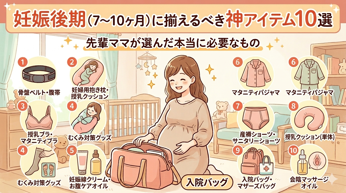 妊娠後期(7〜10ヶ月)に揃えるべき神アイテム10選|先輩ママが選んだ本当に必要なもの