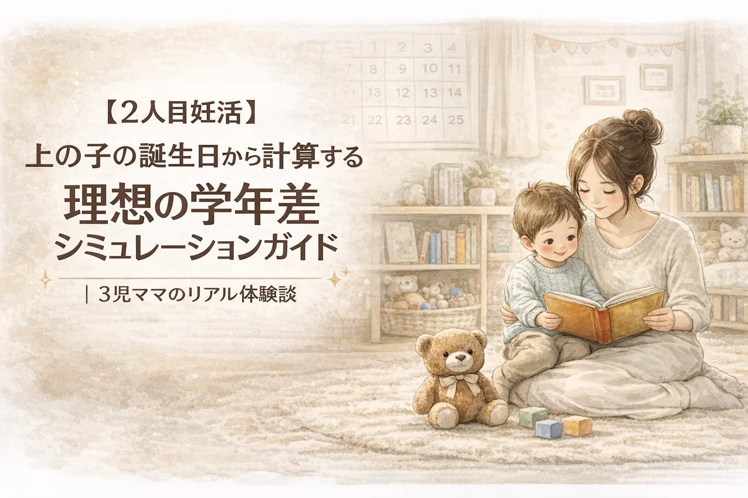 【2人目妊活】上の子の誕生日から計算する「理想の学年差」シミュレーションガイド|3児ママのリアル体験談